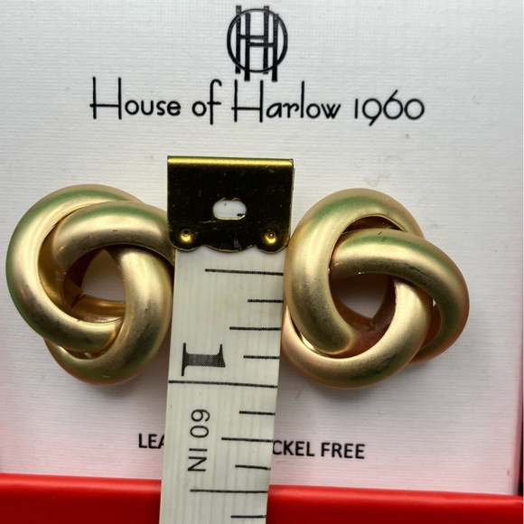 House of Harlow 1960 Gold Trinity Knot Earrings - Picture 2 of 4